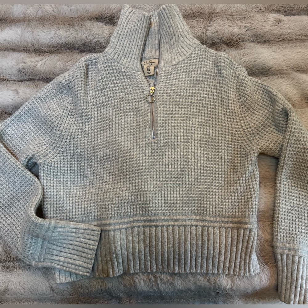 NWOT Jessica Simpson Knot half zip, cowl sweater, Sz M